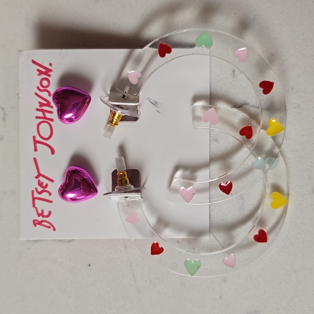 NWT betsey johnson 2 pair earrings